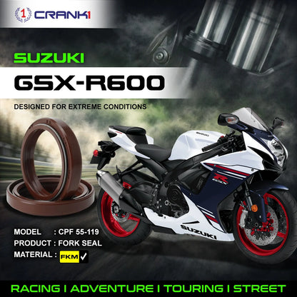 Crank1 Fork Oil Seals Pair For Suzuki GSX-R600 - CPF55-119