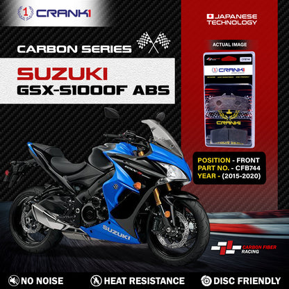 Crank1 Carbon Brake Pads For Suzuki GSX-S1000F ABS (2015-2020) - Front - CFB744 - 2 Sets
