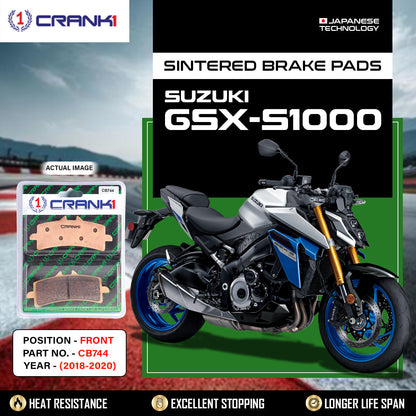Crank1 Sintered Brake Pads For Suzuki GSX-S1000 (2018-2020) - Front - CB744 - 2 Sets