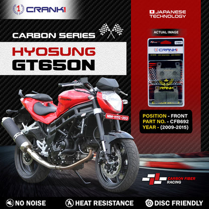 Crank1 Carbon Brake Pads For Hyosung GT650N (2009-2015) - Front - CFB692 - 2 Sets