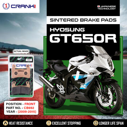 Crank1 Sintered Brake Pads For Hyosung GT650R (2009-2015) - Front - CB692 - 2 Sets