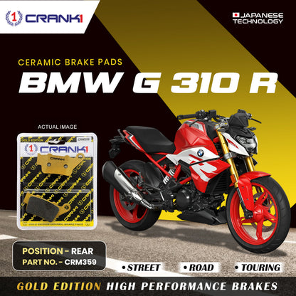 Crank1 Ceramic Brake Pads For BMW G 310 R - Rear - CRM359