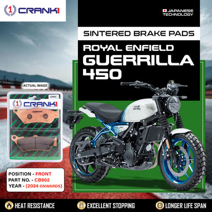 Crank1 Sintered Brake Pads For Royal Enfield Guerrilla 450 (2024 Onwards) - Front - CB902