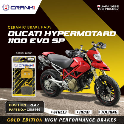 Crank1 Ceramic Brake Pads For Ducati Hypermotard 1100 EVO SP - Rear - CRM469