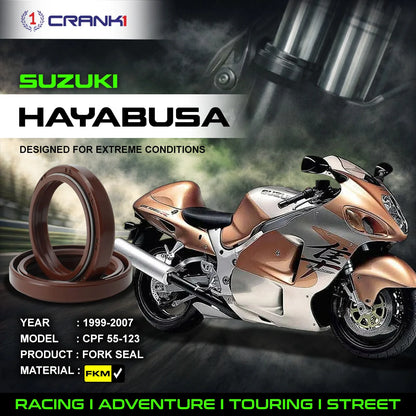 Crank1 Fork Oil Seals Pair For Suzuki Hayabusa (1999-2007) - CPF55-123