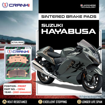 Crank1 Sintered Brake Pads For Suzuki Hayabusa (2021 Onwards) - Front - CB744 - 2 Sets