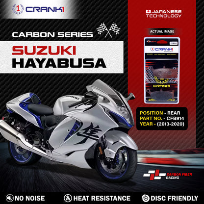 Crank1 Carbon Brake Pads For Suzuki Hayabusa (2013-2020) - Rear - CFB914