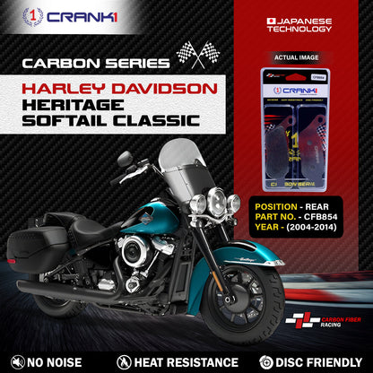 Crank1 Carbon Brake Pads For Harley Davidson Heritage Softail Classic (2004-2014) - Rear - CFB854