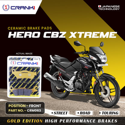 Crank1 Ceramic Brake Pads For Hero CBZ Xtreme - Front - CRM063