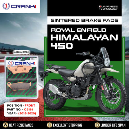 Crank1 Sintered Brake Pads For Royal Enfield Himalayan 450 (2018-2020) - Front - CB181