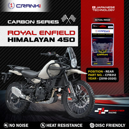 Crank1 Carbon Brake Pads For Royal Enfield Himalayan 450 (2018-2020) - Rear - CFB312