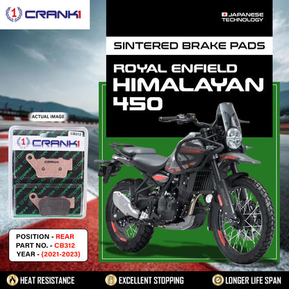 Crank1 Sintered Brake Pads For Royal Enfield Himalayan 450 (2021-2023) - Rear - CB312