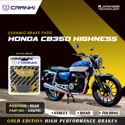 Crank1 Ceramic Brake Pads For Honda CB350 Highness - Rear - CRM761