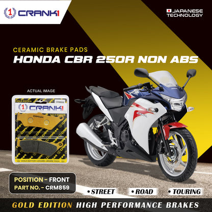 Crank1 Ceramic Brake Pads For Honda CBR 250R NON ABS - Front - CRM859