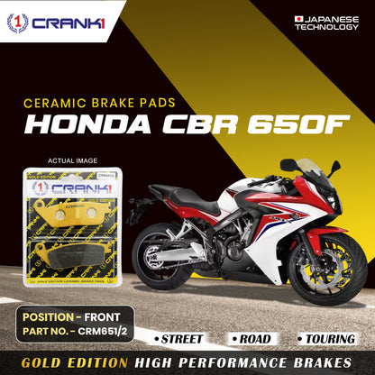 Crank1 Ceramic Brake Pads For Honda CBR 650F - Front - CRM651/2 - 2 Sets
