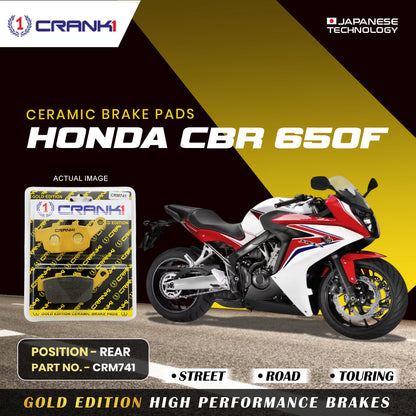 Crank1 Ceramic Brake Pads For Honda CBR 650F - Rear - CRM741