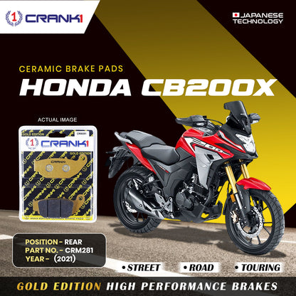 Crank1 Ceramic Brake Pads For Honda CB200X (2021) - Rear - CRM281