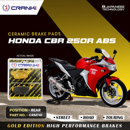 Crank1 Ceramic Brake Pads For Honda CBR 250R ABS - Rear - CRM741