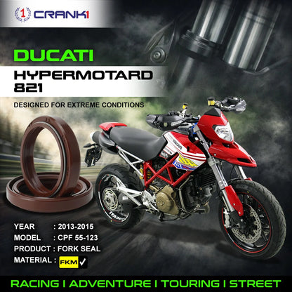 Crank1 Fork Oil Seals Pair For Ducati Hypermotard 821 (2013-2015) - CPF55-123