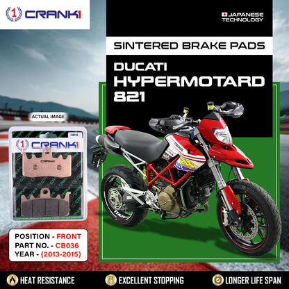 Crank1 Sintered Brake Pads For Ducati Hypermotard 821 (2013-2015) - Front - CB036 - 2 Sets