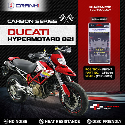 Crank1 Carbon Brake Pads For Ducati Hypermotard 821 (2013-2015) - Front - CFB036 - 2 Sets