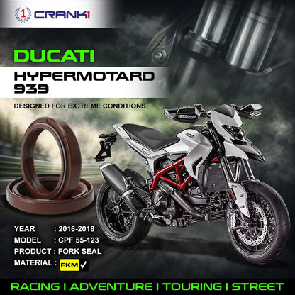 Crank1 Fork Oil Seals Pair For Ducati Hypermotard 939 (2016-2018) - CPF55-123