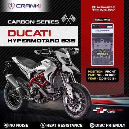 Crank1 Carbon Brake Pads For Ducati Hypermotard 939 (2016-2018) - Front - CFB036 - 2 Sets