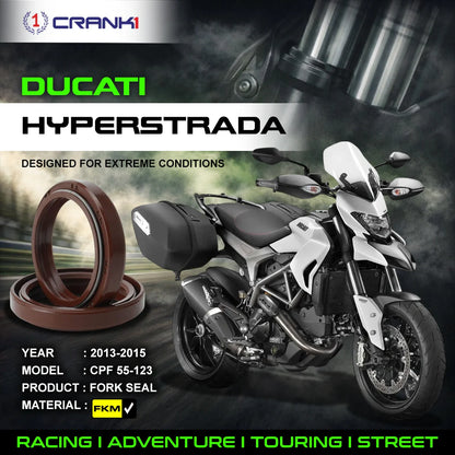 Crank1 Fork Oil Seals Pair For Ducati Hyperstrada (2013-2015) - CPF55-123