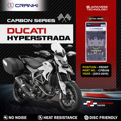 Crank1 Carbon Brake Pads For Ducati Hyperstrada (2013-2015) - Front - CFB036 - 2 Sets