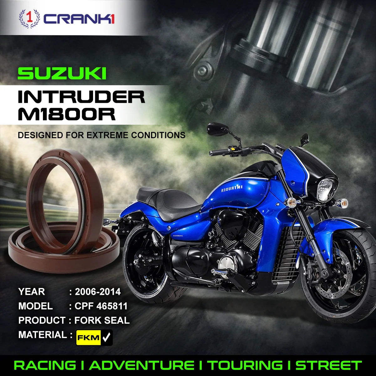 Crank1 Fork Oil Seals Pair For Suzuki Intruder M1800R (2006-2014) - CPF465811