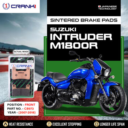 Crank1 Sintered Brake Pads For Suzuki Intruder M1800R (2007-2018) - Front - CB973 - 2 Sets