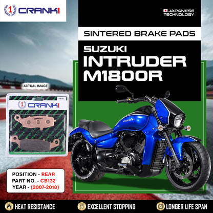 Crank1 Sintered Brake Pads For Suzuki Intruder M1800R (2007-2018) - Rear - CB132