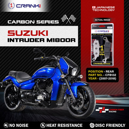 Crank1 Carbon Brake Pads For Suzuki Intruder M1800R (2007-2018) - Rear - CFB132
