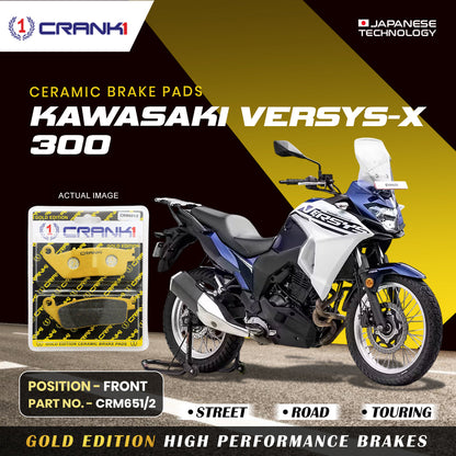 Crank1 Ceramic Brake Pads For Kawasaki Versys-X 300 - Front - CRM651/2
