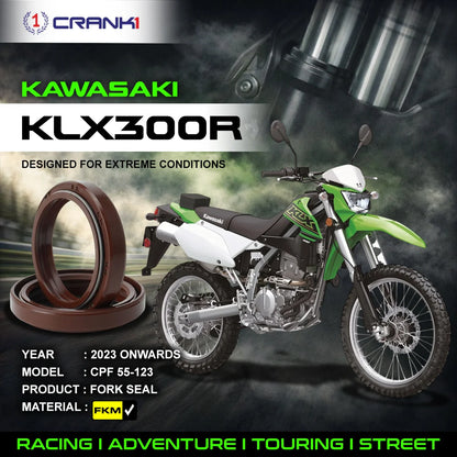 Crank1 Fork Oil Seals Pair For Kawasaki KLX300R (2023 Onwards) - CPF55-123