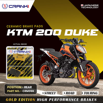 Crank1 Ceramic Brake Pads For KTM 200 Duke - Rear - CRM359