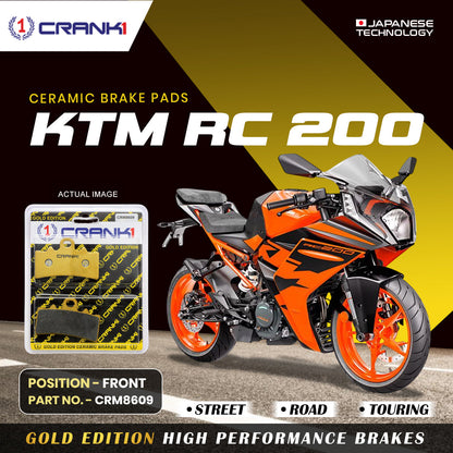 Crank1 Ceramic Brake Pads For KTM RC 200 - Front - CRM8609