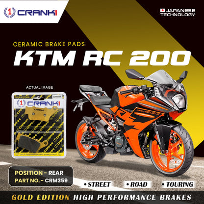 Crank1 Ceramic Brake Pads For KTM RC 200 - Rear - CRM359