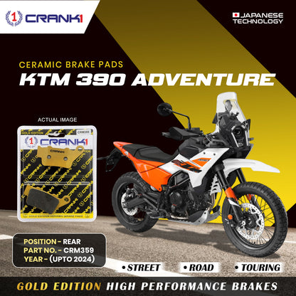 Crank1 Ceramic Brake Pads For KTM 390 Adventure (Upto 2024) - Rear - CRM359