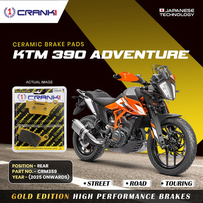 Crank1 Ceramic Brake Pads For KTM 390 Adventure (2025 Onwards) - Rear - CRM359