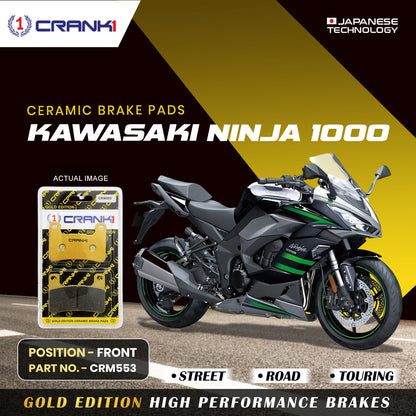 Crank1 Ceramic Brake Pads For Kawasaki Ninja 1000 - Front - CRM553 - 2 Sets
