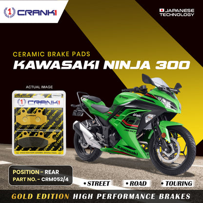 Crank1 Ceramic Brake Pads For Kawasaki Ninja 300 - Rear - CRM052/4