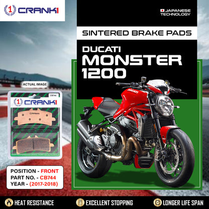 Crank1 Sintered Brake Pads For Ducati Monster 1200 (2017-2018) - Front - CB744 - 2 Sets