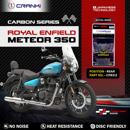 Crank1 Carbon Brake Pads For Royal Enfield Meteor 350 - Rear - CFB312