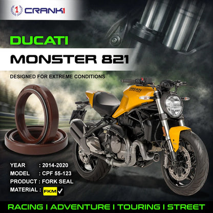Crank1 Fork Oil Seals Pair For Ducati Monster 821 (2014-2020) - CPF55-123