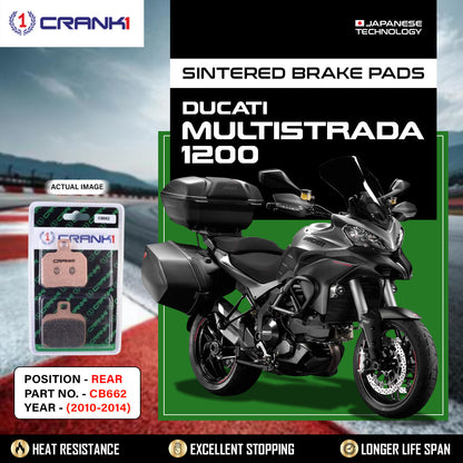 Crank1 Sintered Brake Pads For Ducati Multistrada 1200 (2010-2014) - Rear - CB662