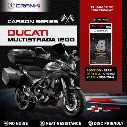 Crank1 Carbon Brake Pads For Ducati Multistrada 1200 (2010-2014) - Rear - CFB662