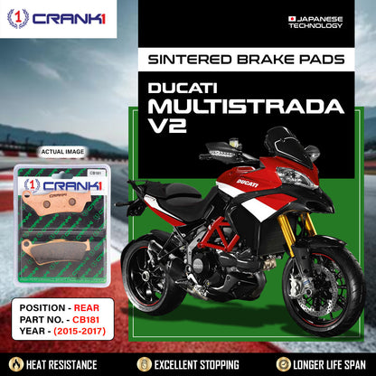 Crank1 Sintered Brake Pads For Ducati Multistrada 1200 (2015-2017) - Rear - CB181
