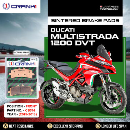 Crank1 Sintered Brake Pads For Ducati Multistrada 1200 DVT (2015-2018) - Front - CB744 - 2 Sets