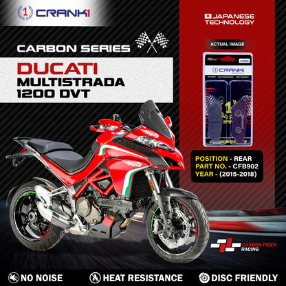 Crank1 Carbon Brake Pads For Ducati Multistrada 1200 DVT (2015-2018) - Rear - CFB902